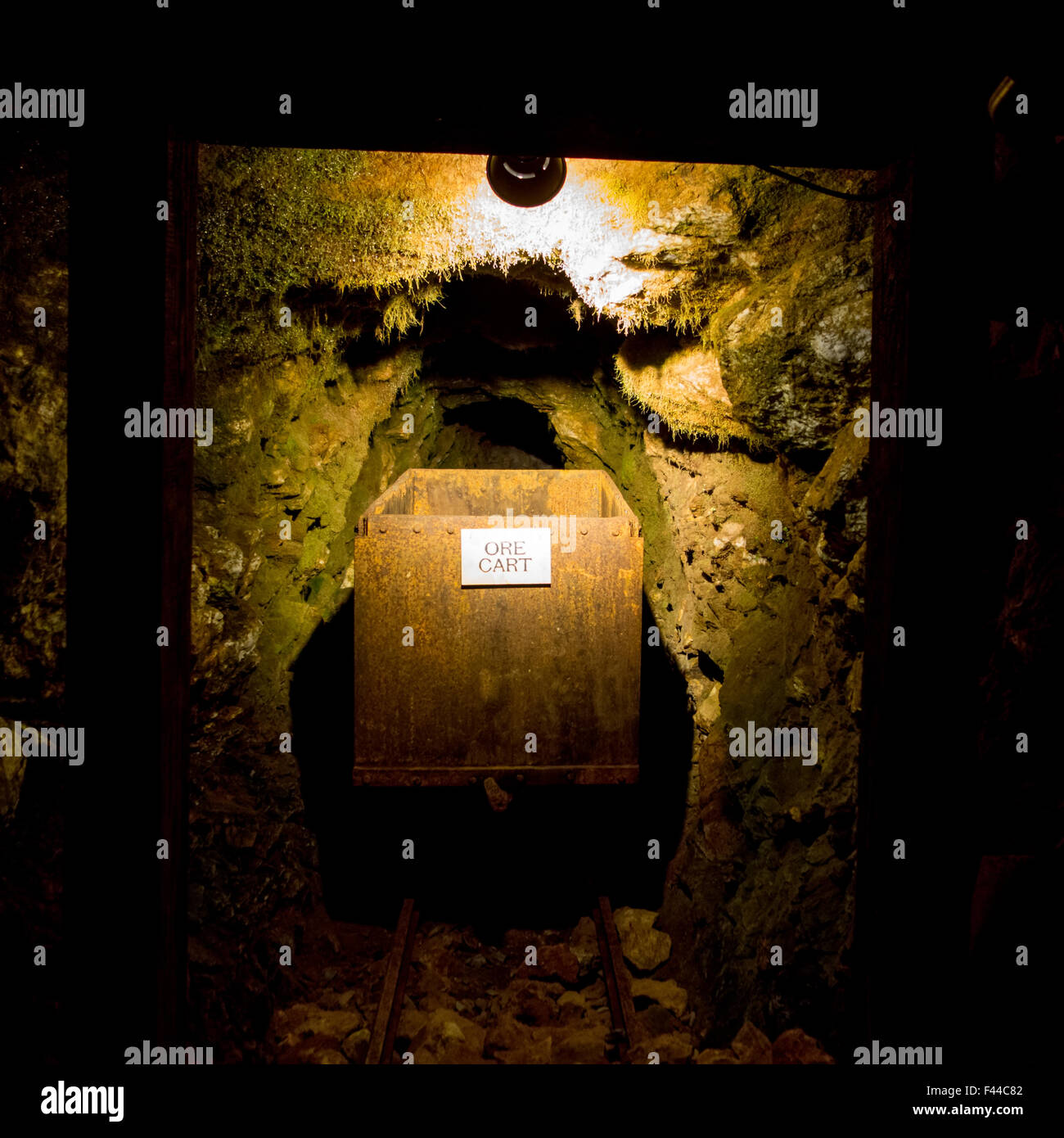 gold ore mining cart Stock Photo