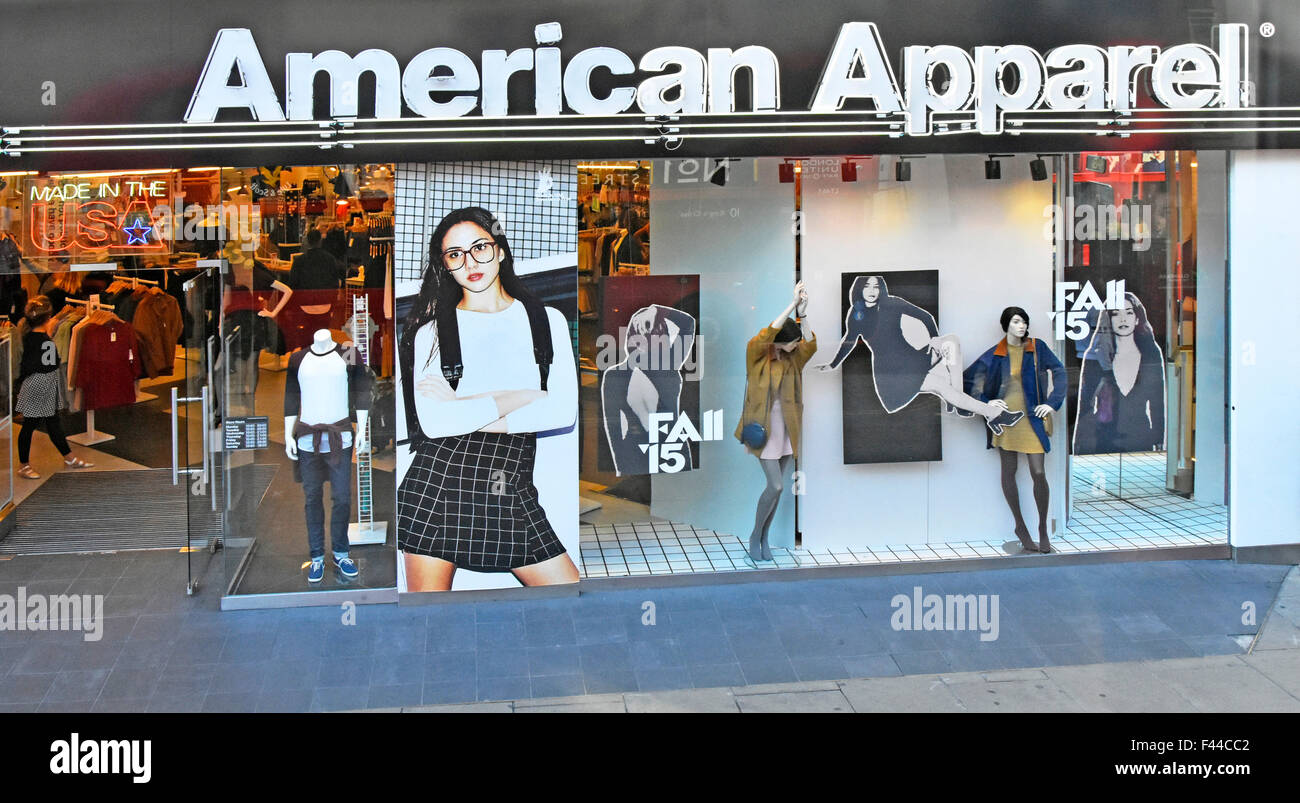 American Apparel shopfront in Oxford Street London Stock Photo