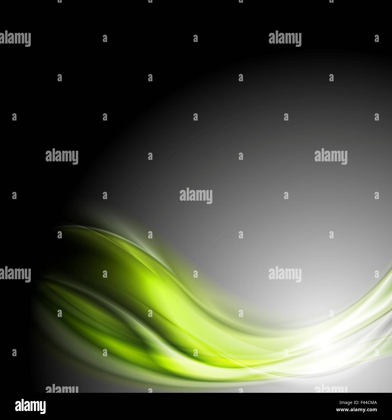 Green glowing waves on dark background Stock Photo - Alamy