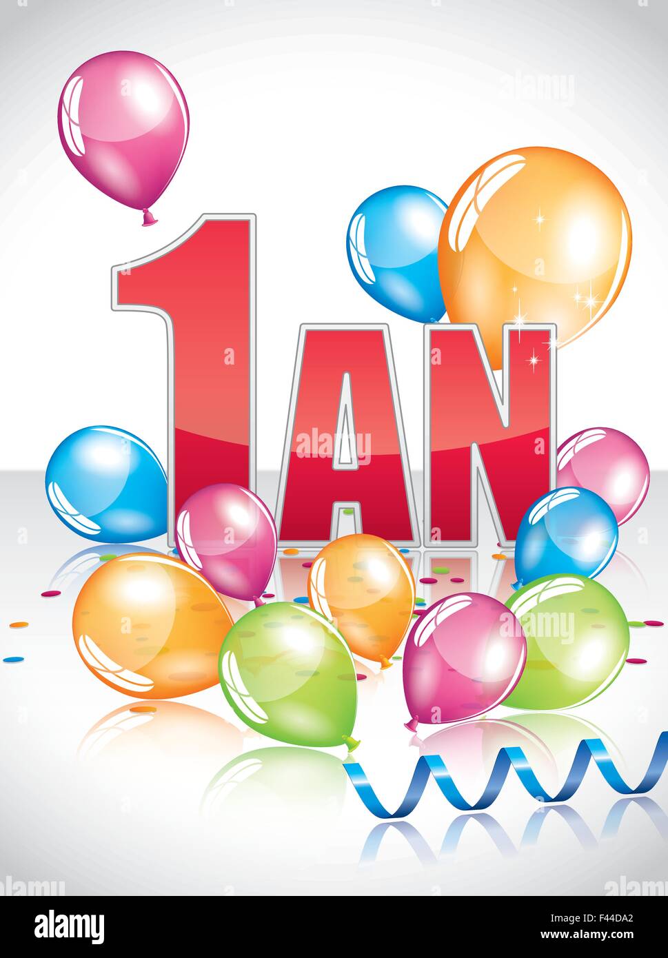 French 1 year birthday card Stock Vector Image & Art - Alamy