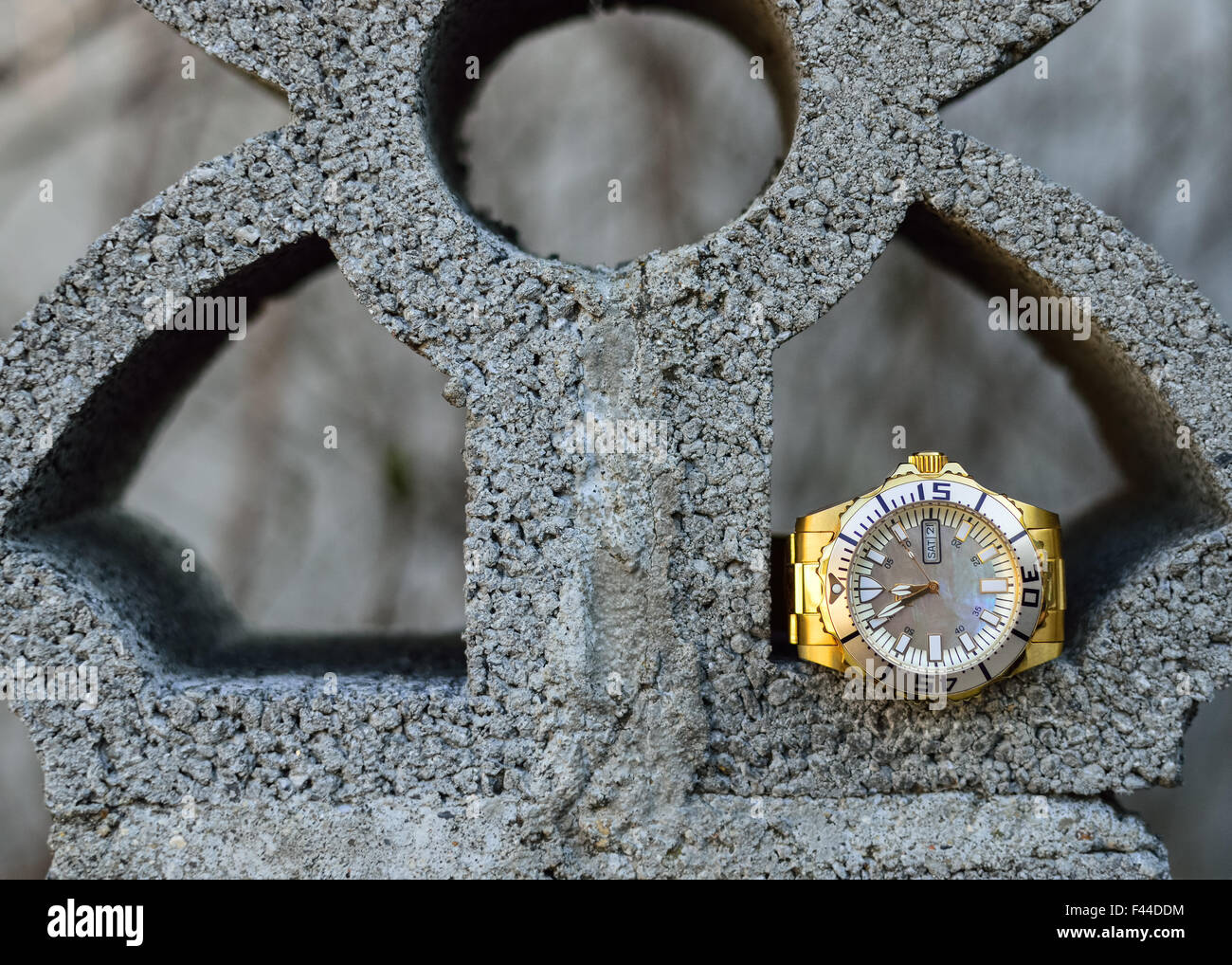 Men's wristwatch gold Stock Photo