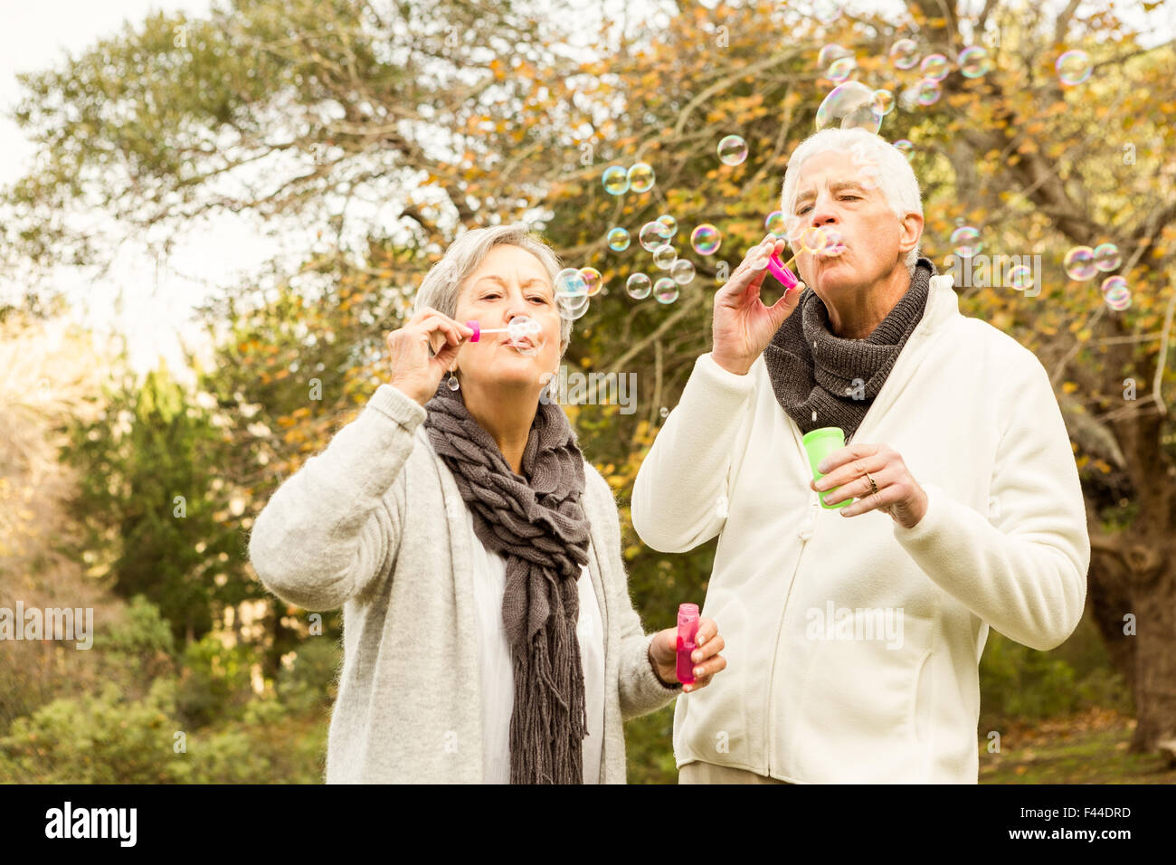 Senior couple in the park Stock Photo - Alamy