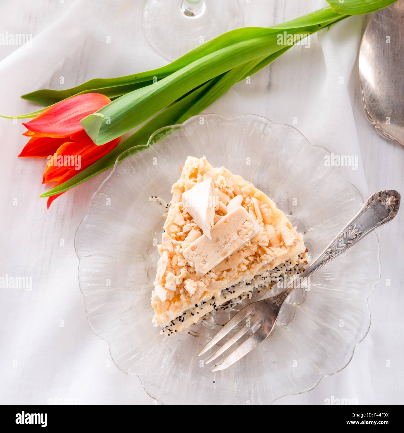 cheese almond cake Stock Photo