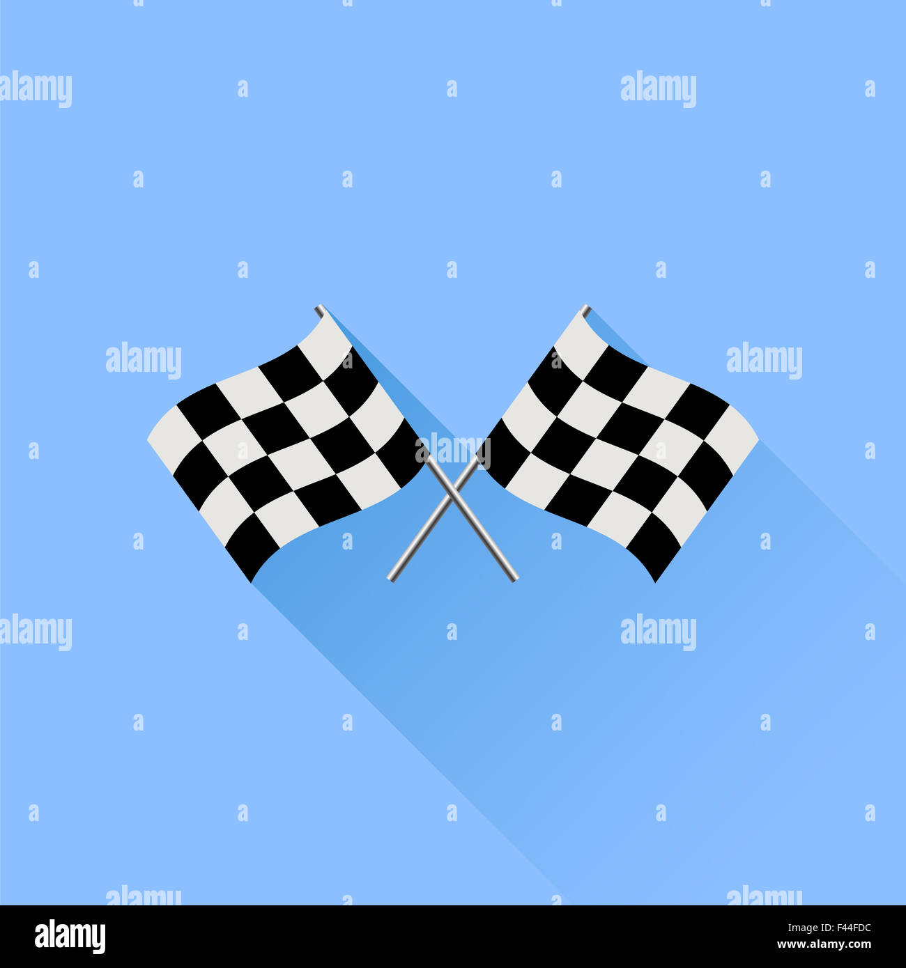 Banner Decoration Checkered Motor Racing Sleeved Sky Blue & White Check Flag 