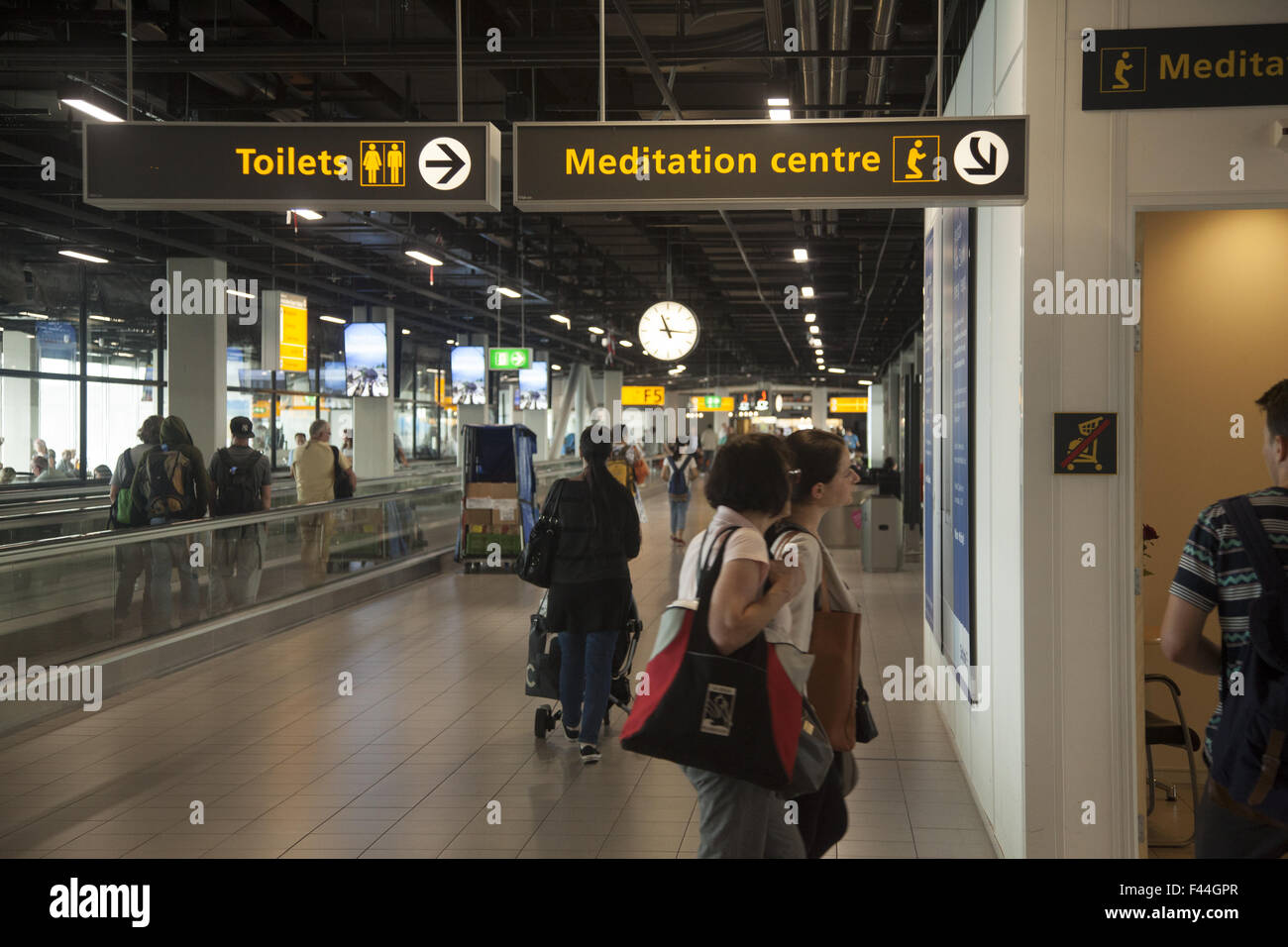 Shiphol International Airport has a meditation center for travelers. Amsterdam, NL Stock Photo