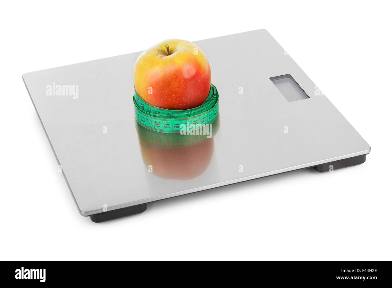Weighing an Apple Fruit on a Digital Kitchen Scale in Grams on White  Background, Healthy Food, Weight Loss Concept Stock Photo - Image of  fitness, balance: 245258674