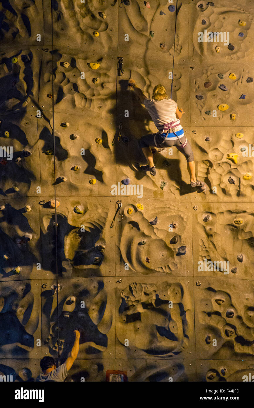 rock climbing on street Asheville NC Stock Photo Alamy