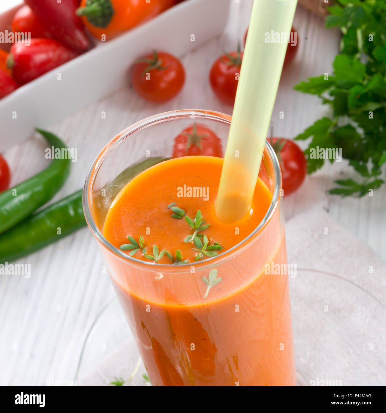 red paprika smoothie Stock Photo - Alamy
