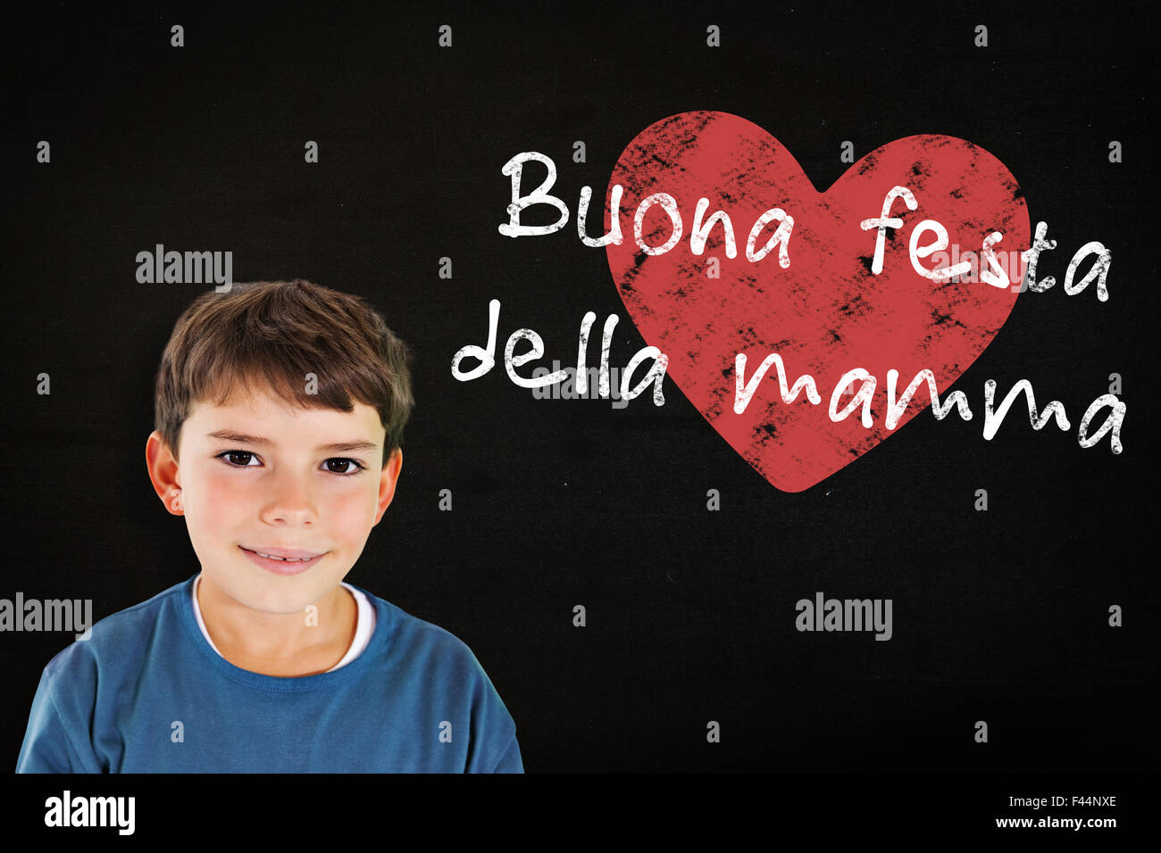 Composite image of cute boy smiling Stock Photo - Alamy