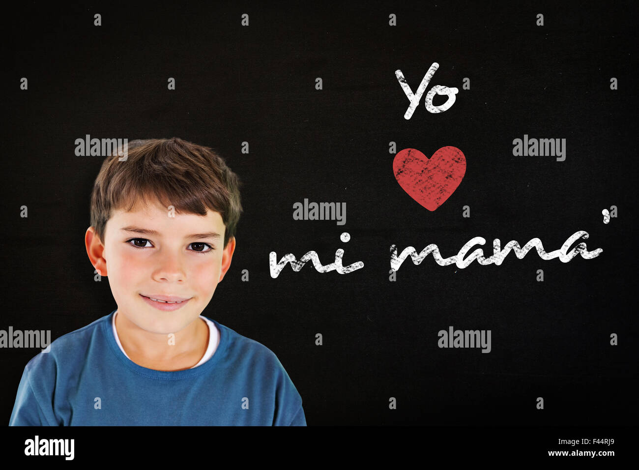 Composite image of cute boy smiling Stock Photo - Alamy