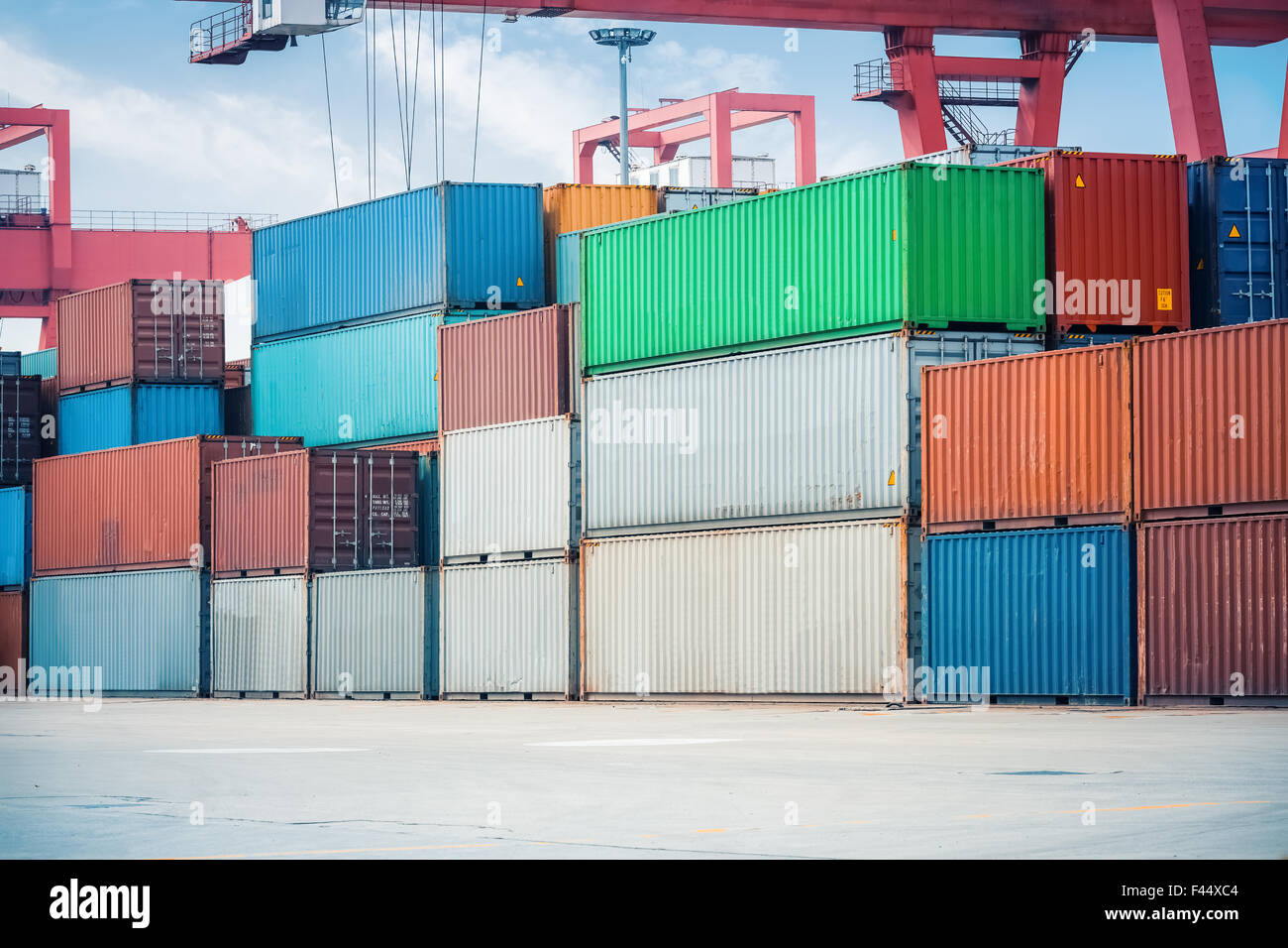 cargo containers closeup Stock Photo