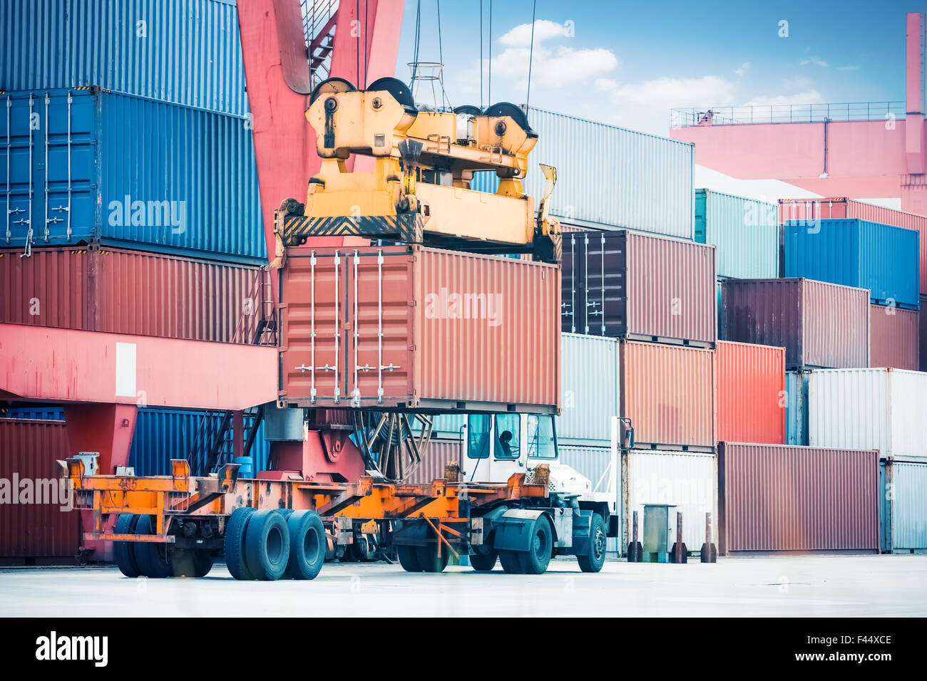 container loading and unloading Stock Photo