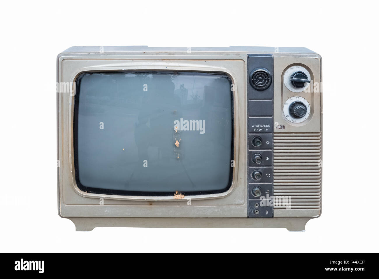 old black and white television Stock Photo