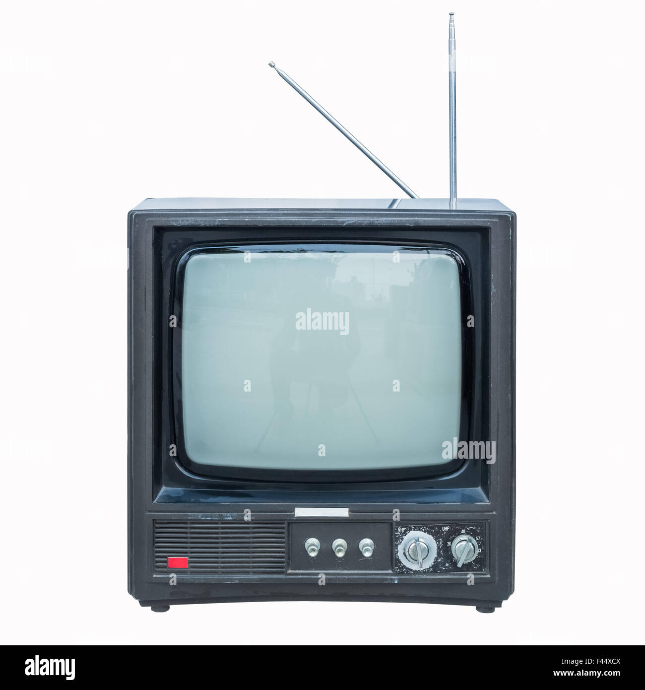 old black and white television Stock Photo