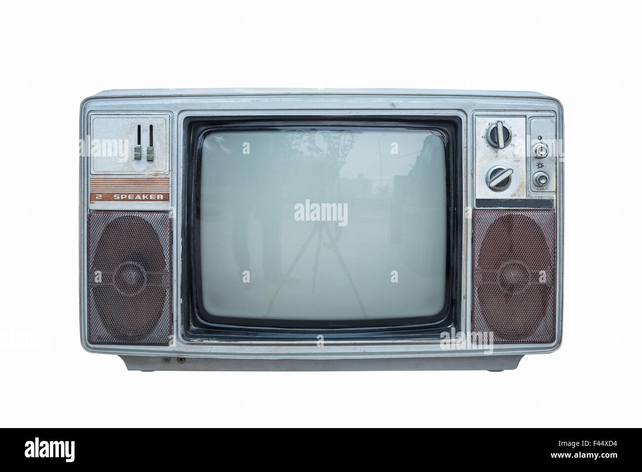 old black and white television Stock Photo