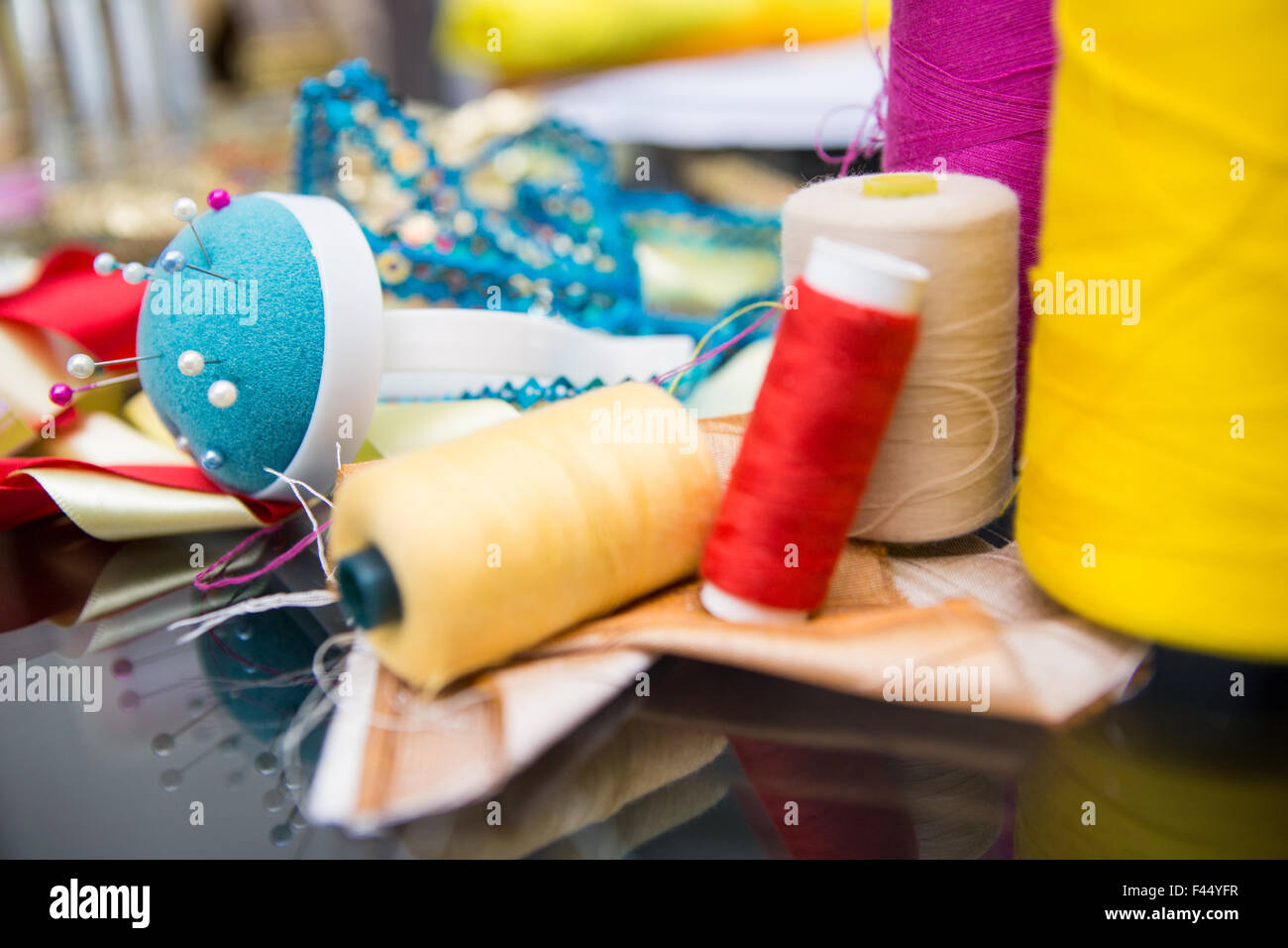 Fashion designers table Stock Photo Alamy
