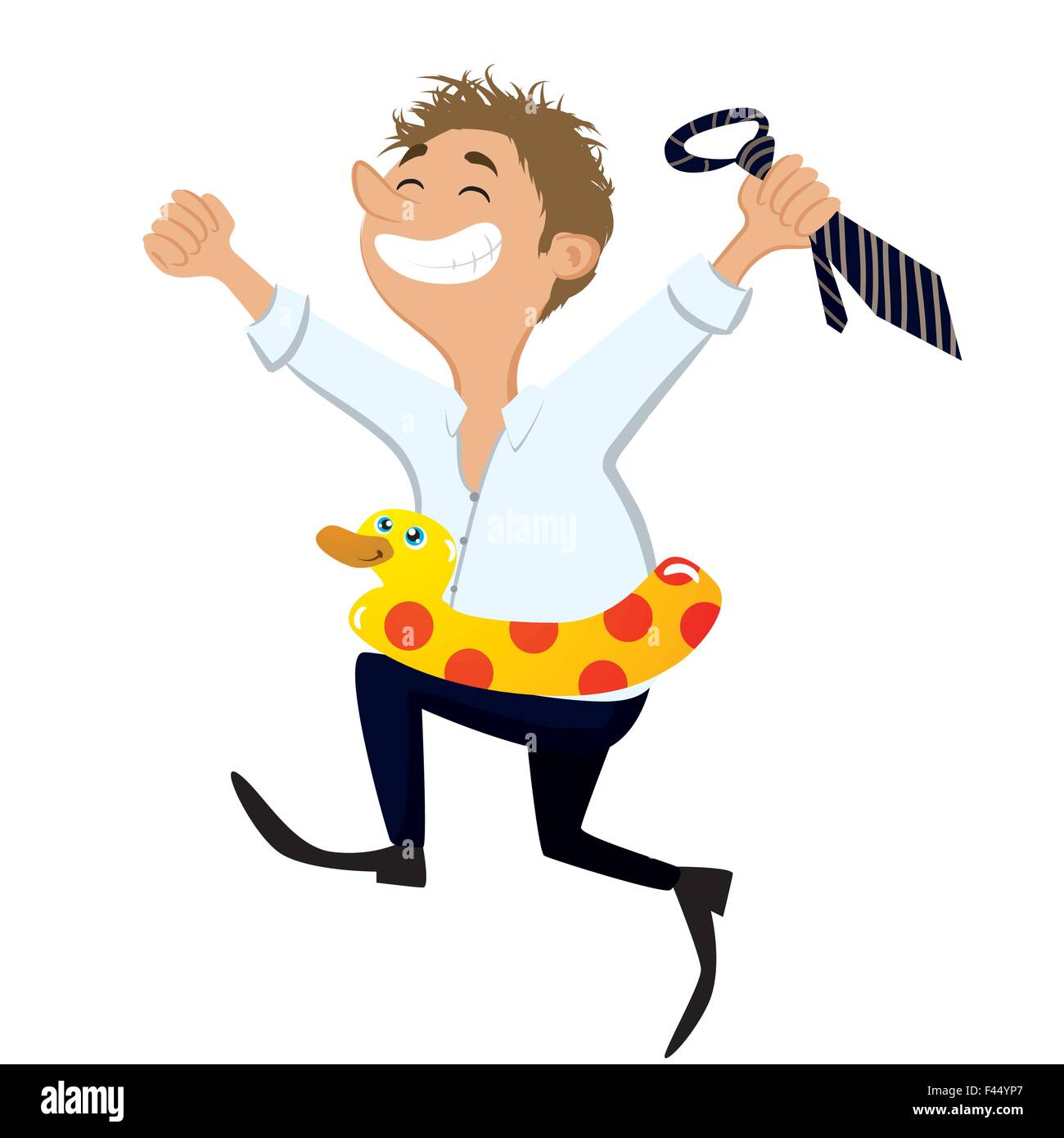 Funny man on holidays Stock Vector