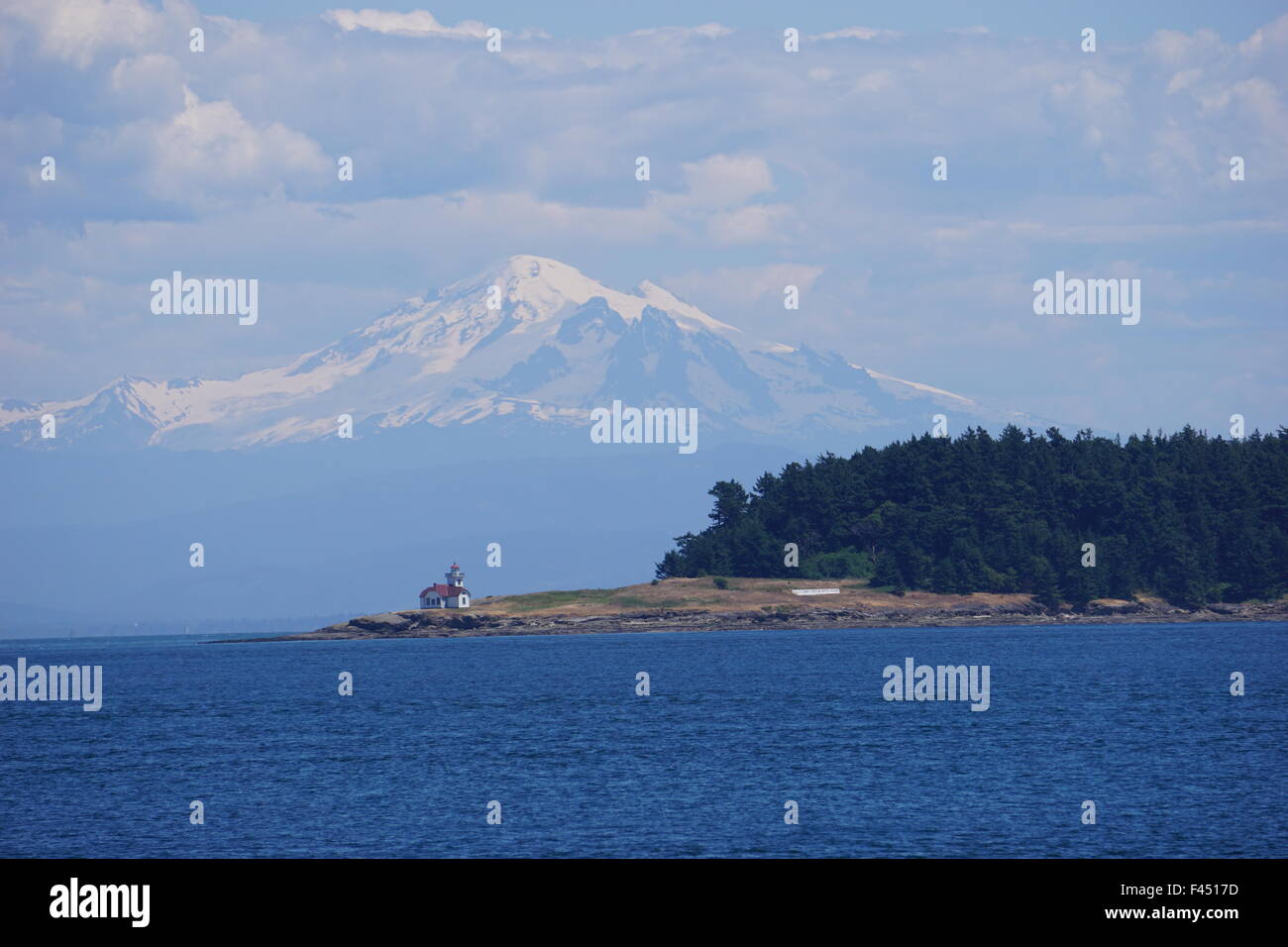 Mount Baker as seen from the Salish Sea near Bellingham, Washington USA Stock Photo