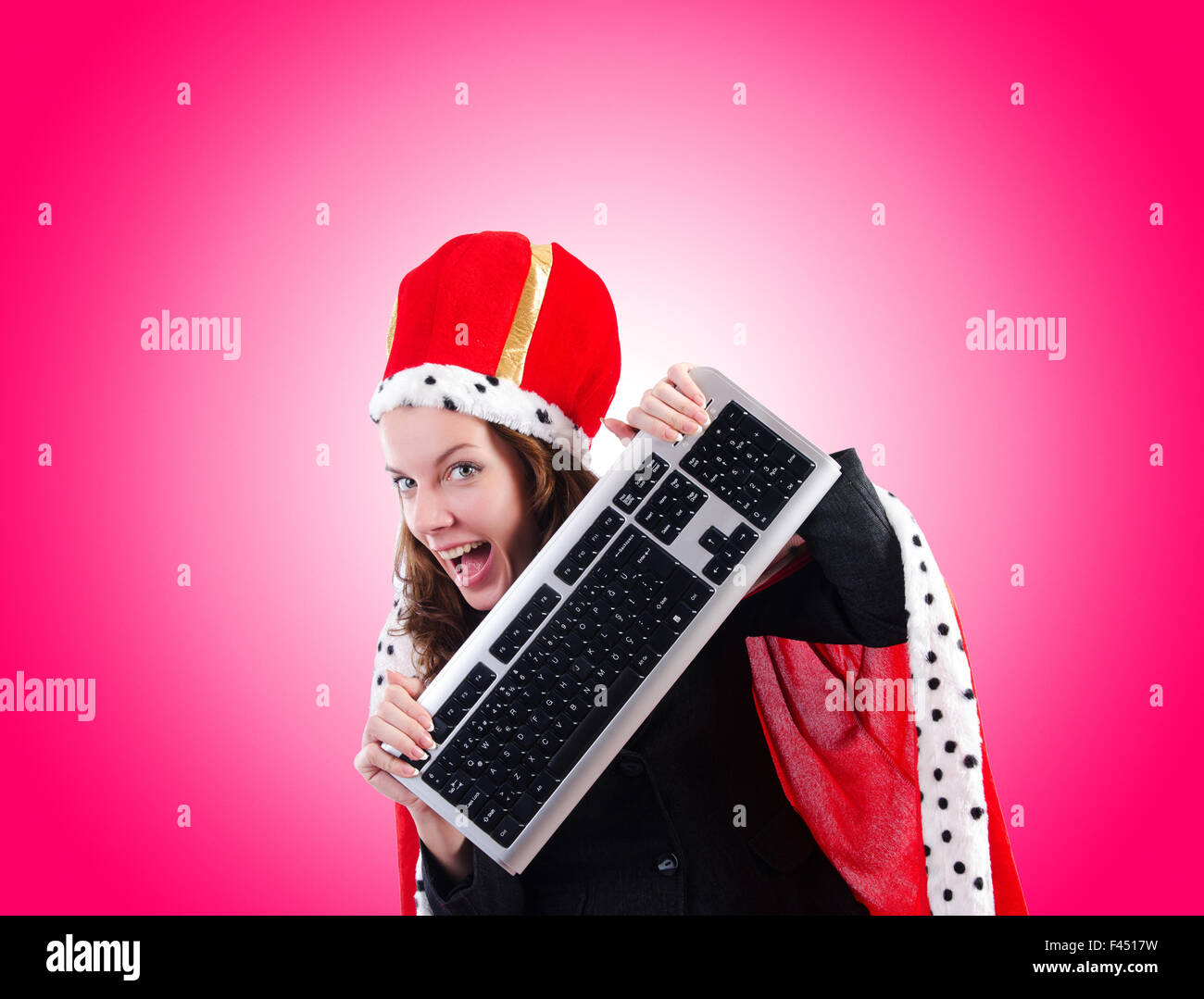 Woman queen in funny concept Stock Photo - Alamy