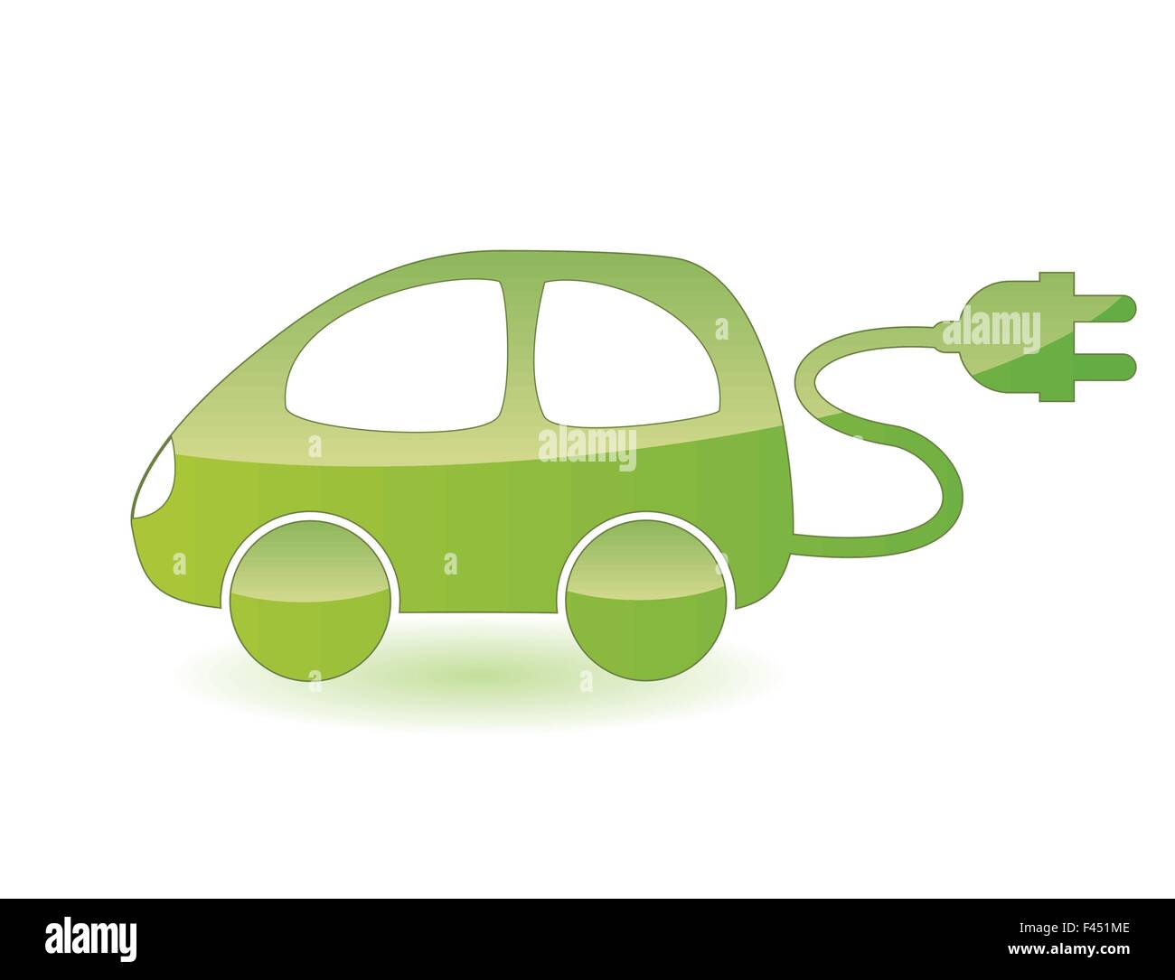 Green electric car Stock Vector