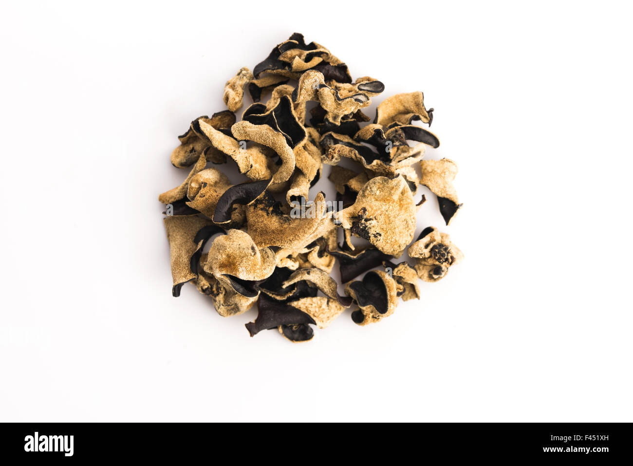 Asian dry mushrooms heap isolated Stock Photo Alamy