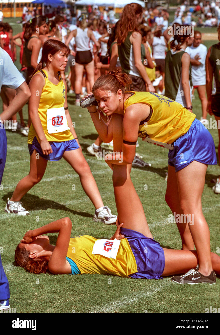 High school girls in shorts hi-res stock photography and images