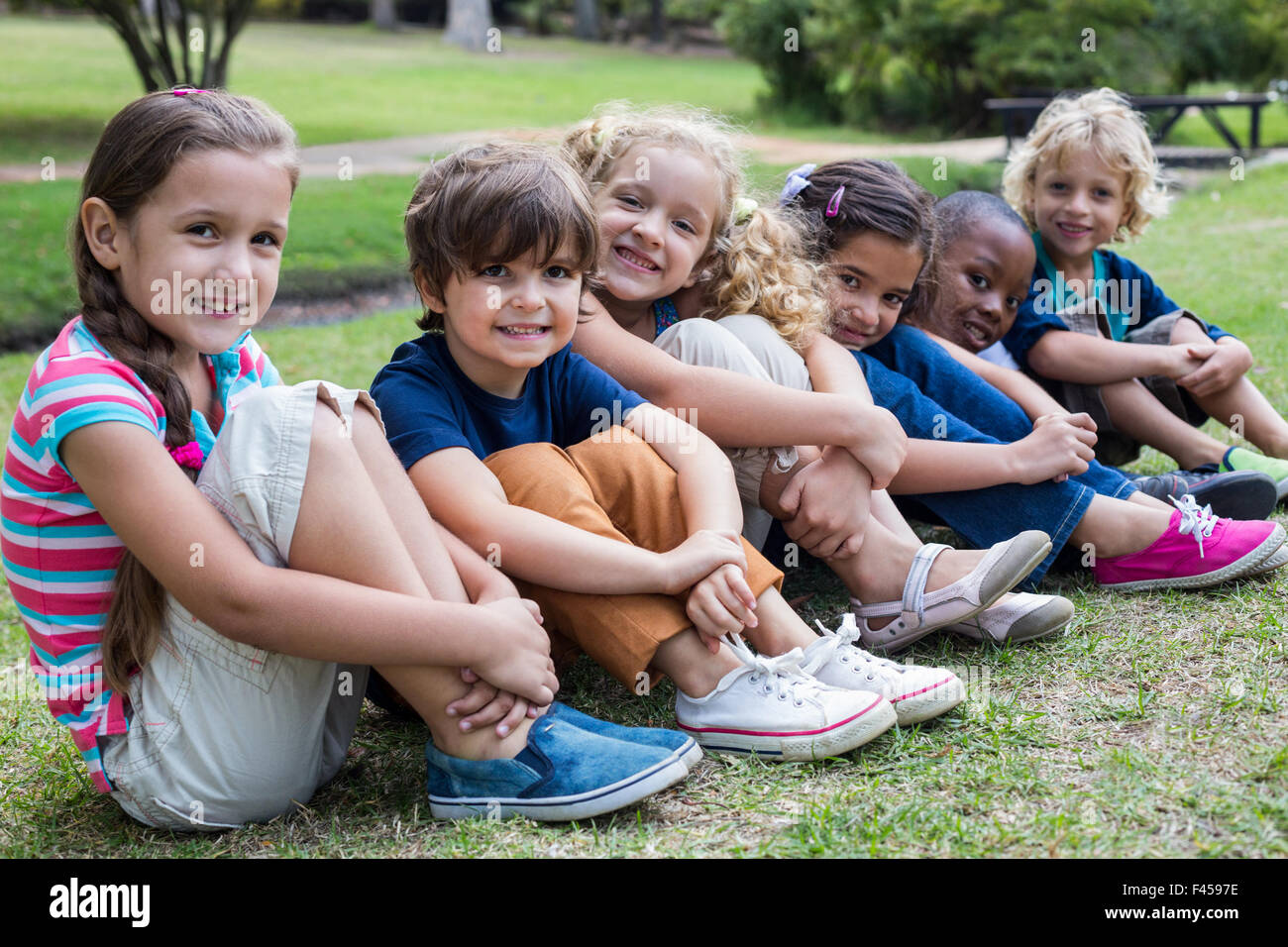 Happy child in the park together Stock Photo - Alamy