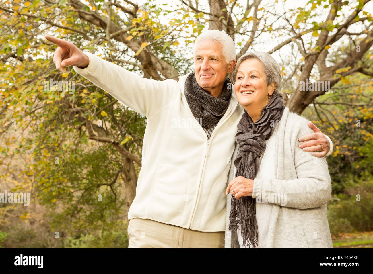 Senior couple in the park Stock Photo - Alamy