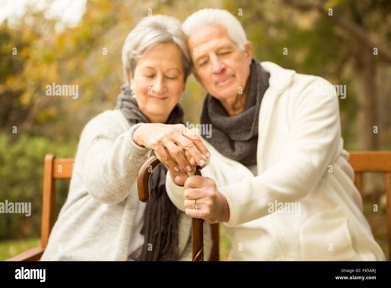 Senior couple in the park Stock Photo - Alamy
