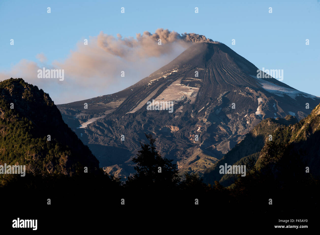Villarrica Volcano, araucania region, Chile. Stock Photo