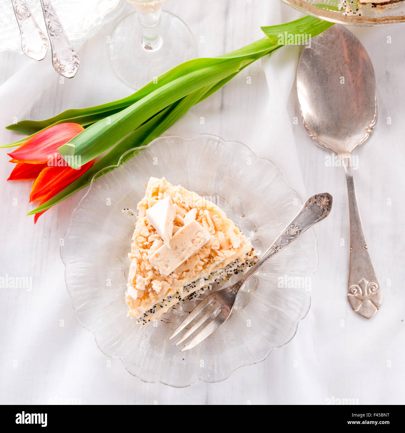 cheese almond cake Stock Photo