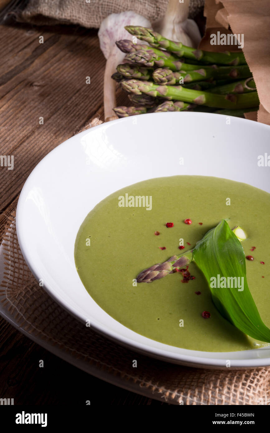 Ramsons Asparagus Soup Stock Photo Alamy