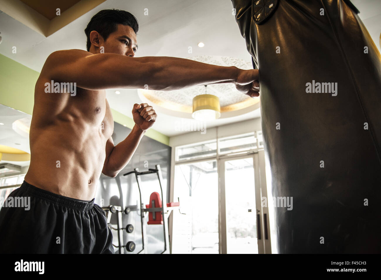 Man performs exercise - Boxing Stock Photo - Alamy