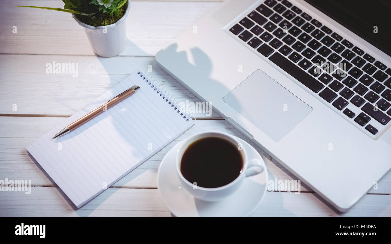 Overhead shot laptop notepad hi-res stock photography and images - Alamy