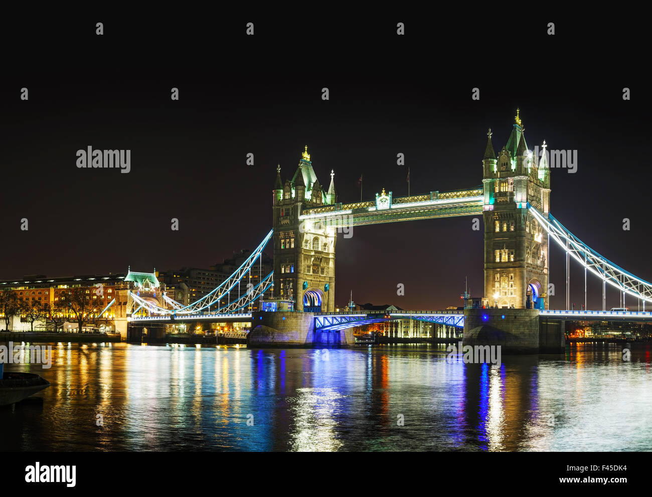 Tower bridge panoramic overview in London Stock Photo