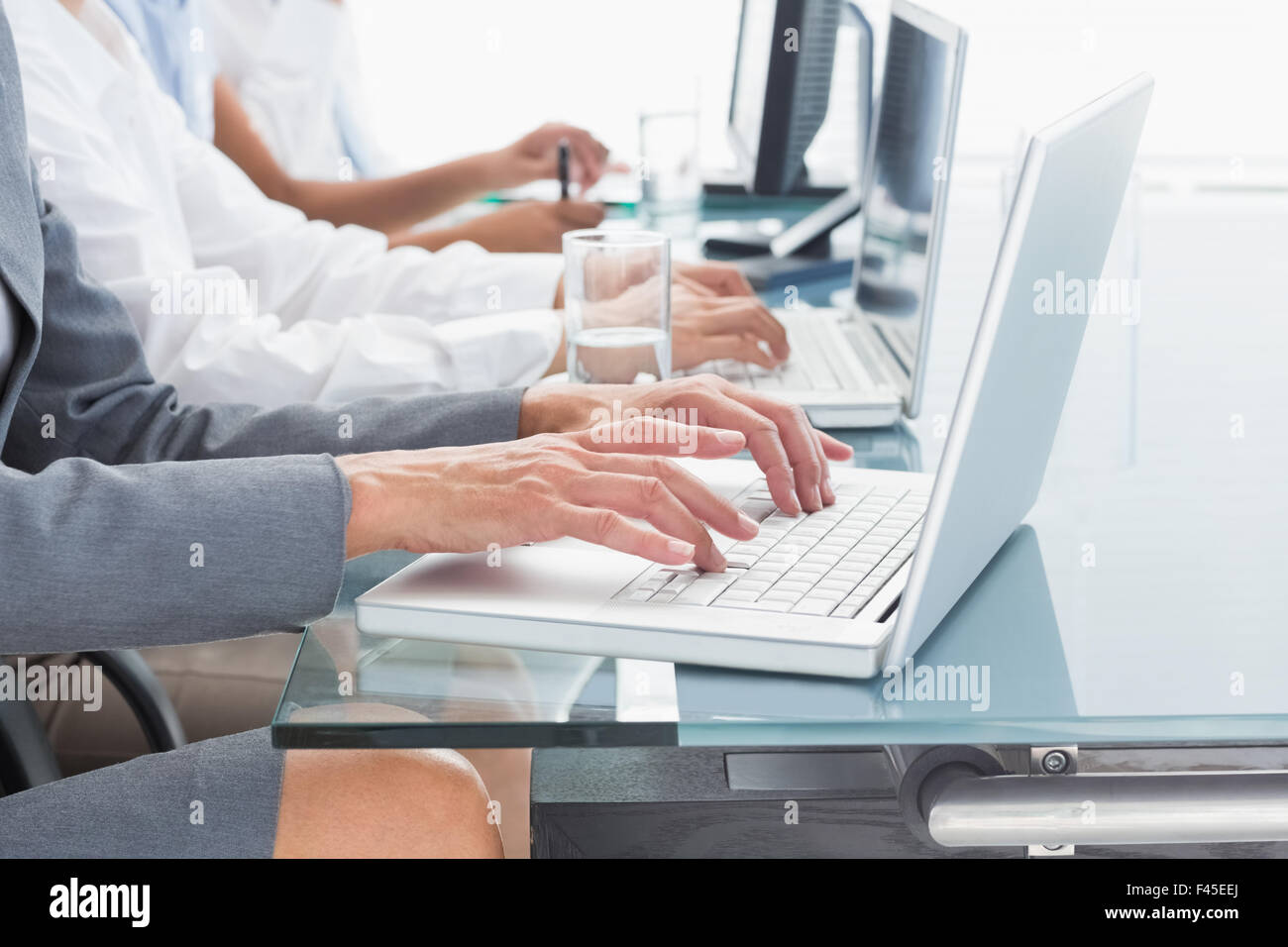 People Using Laptobs Business people using laptop Stock Photo - Alamy