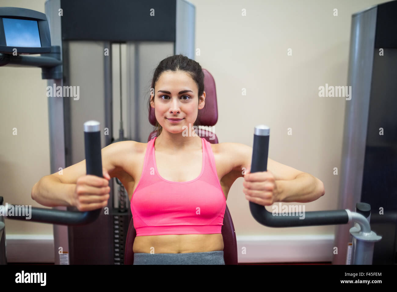 Determined woman working out Stock Photo