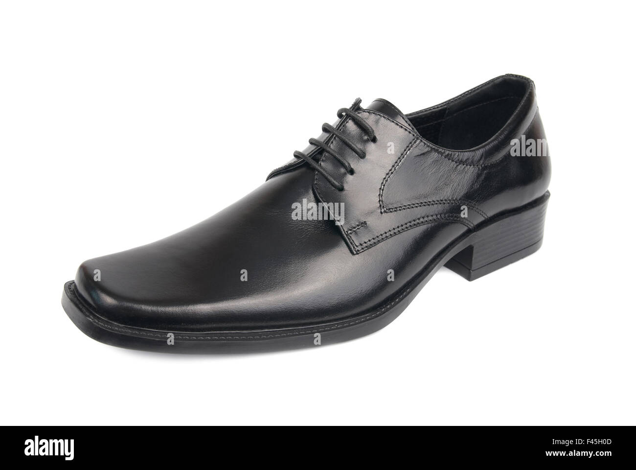 Man's black shoe Stock Photo