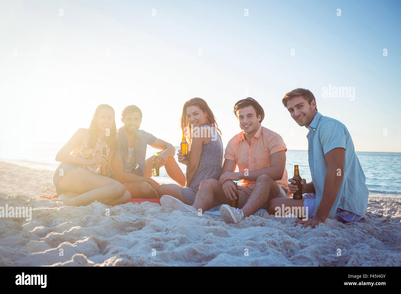 Happy hipsters relaxing Stock Photo