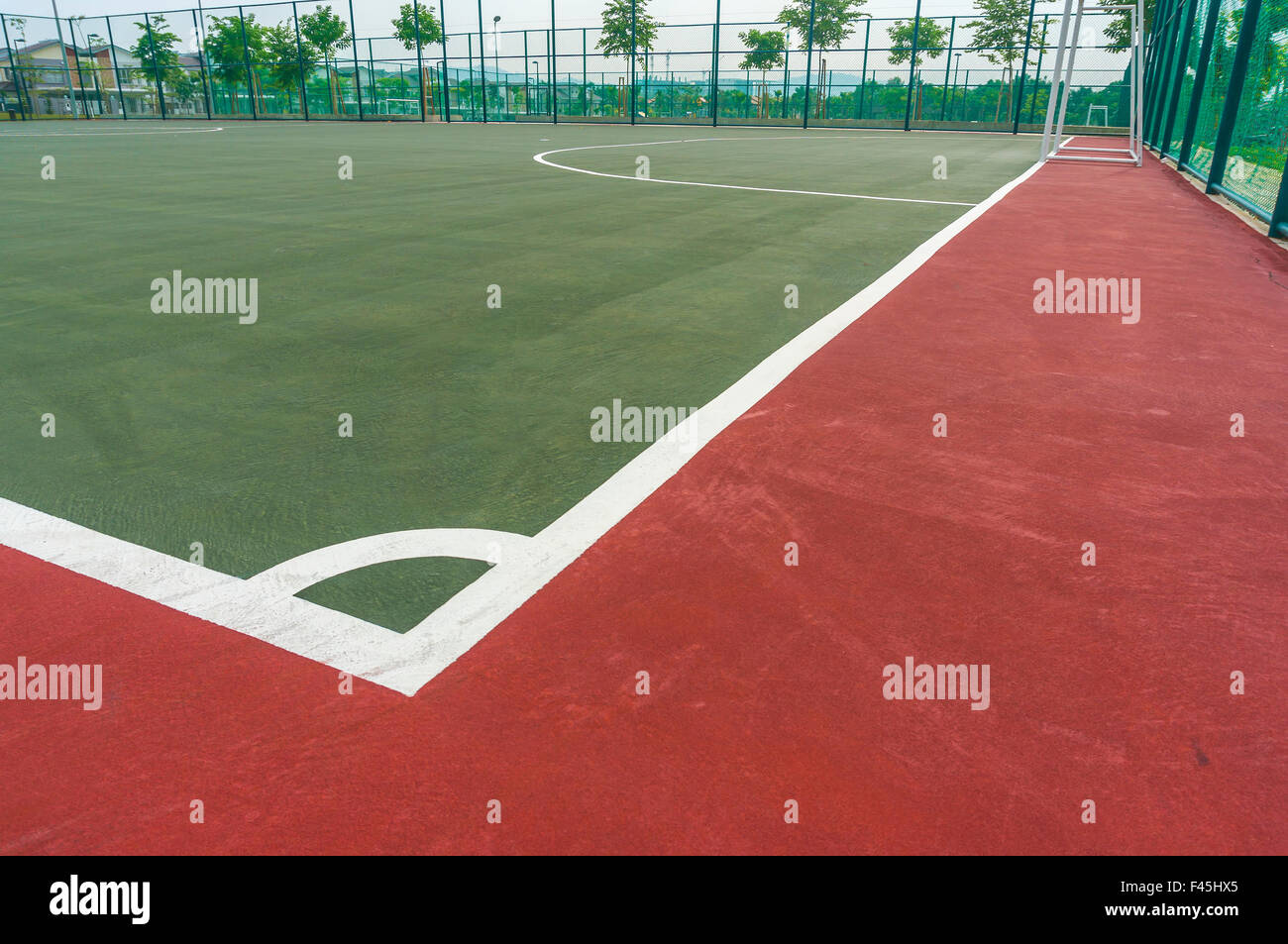 Corner edge line inside futsal court Stock Photo Alamy