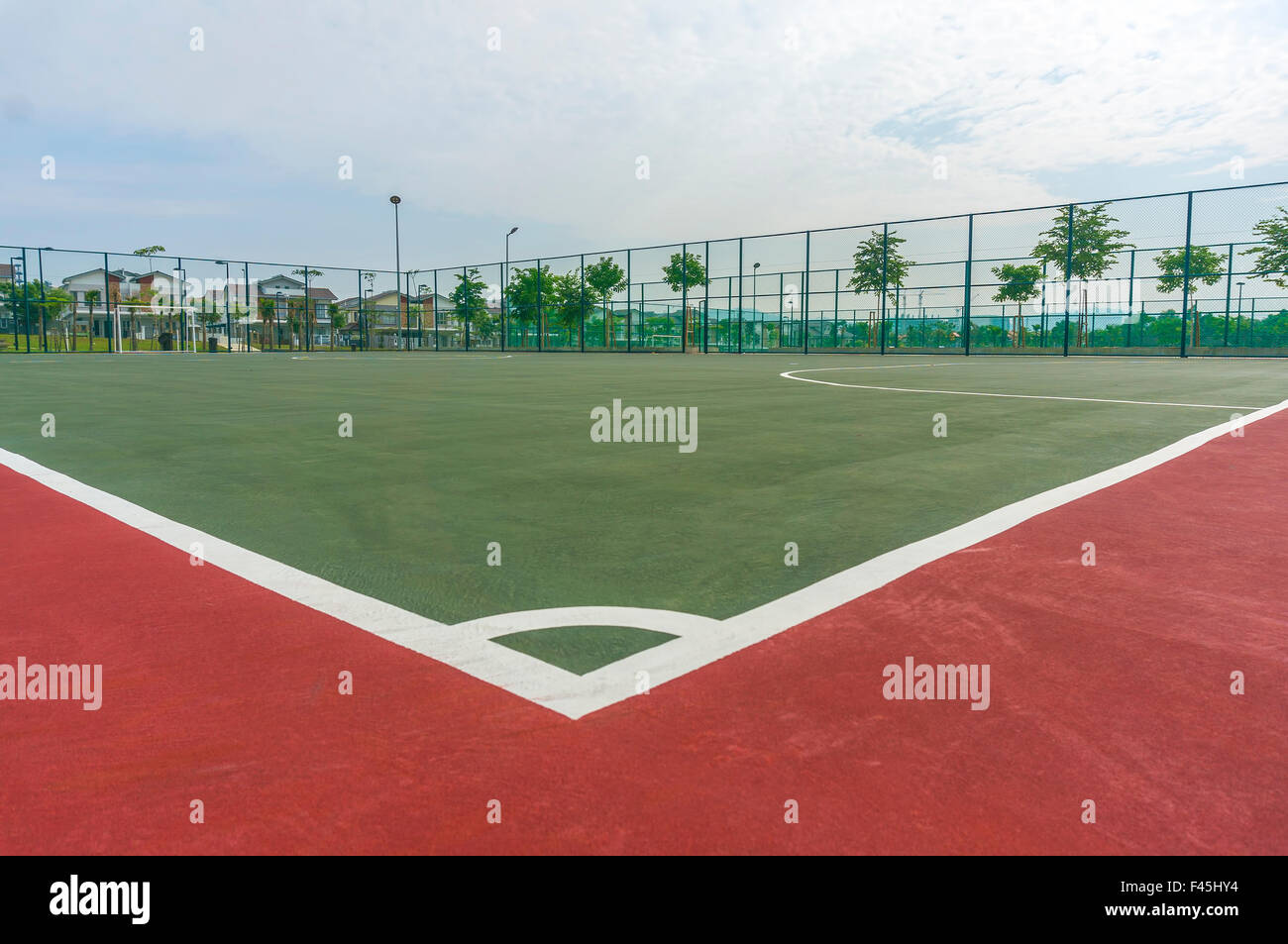 Corner edge line inside futsal court Stock Photo Alamy