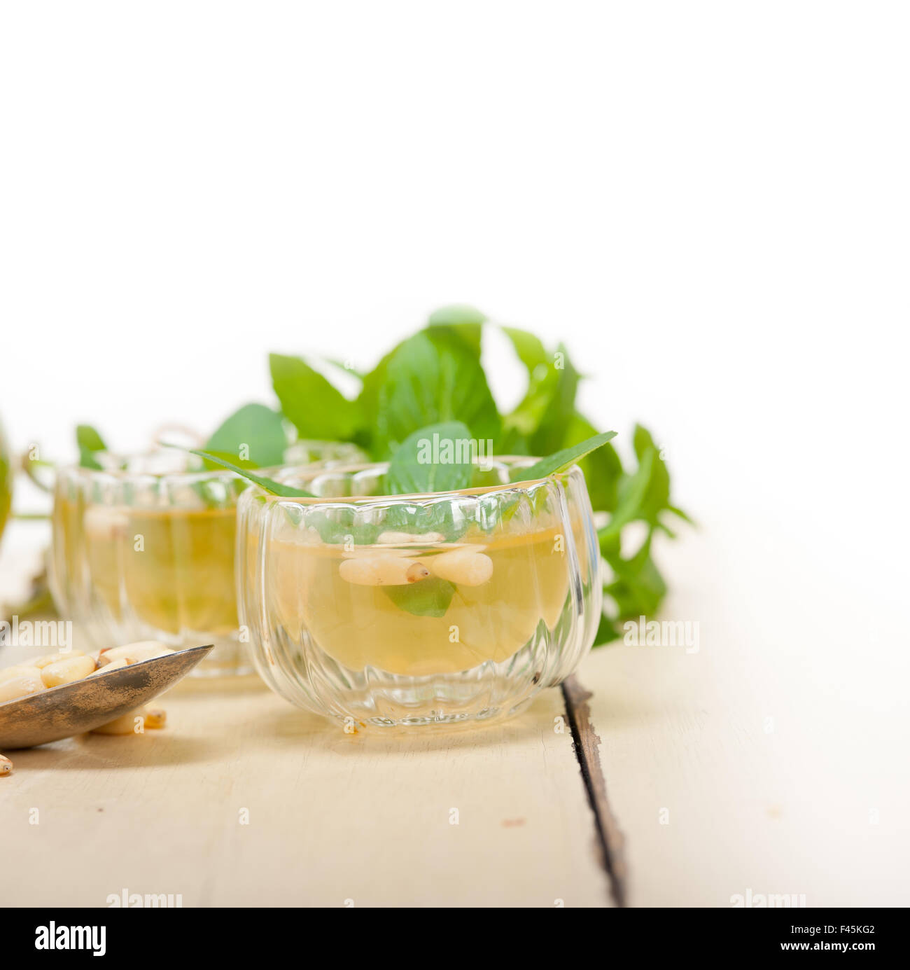 Arab traditional mint and pine nuts tea Stock Photo Alamy