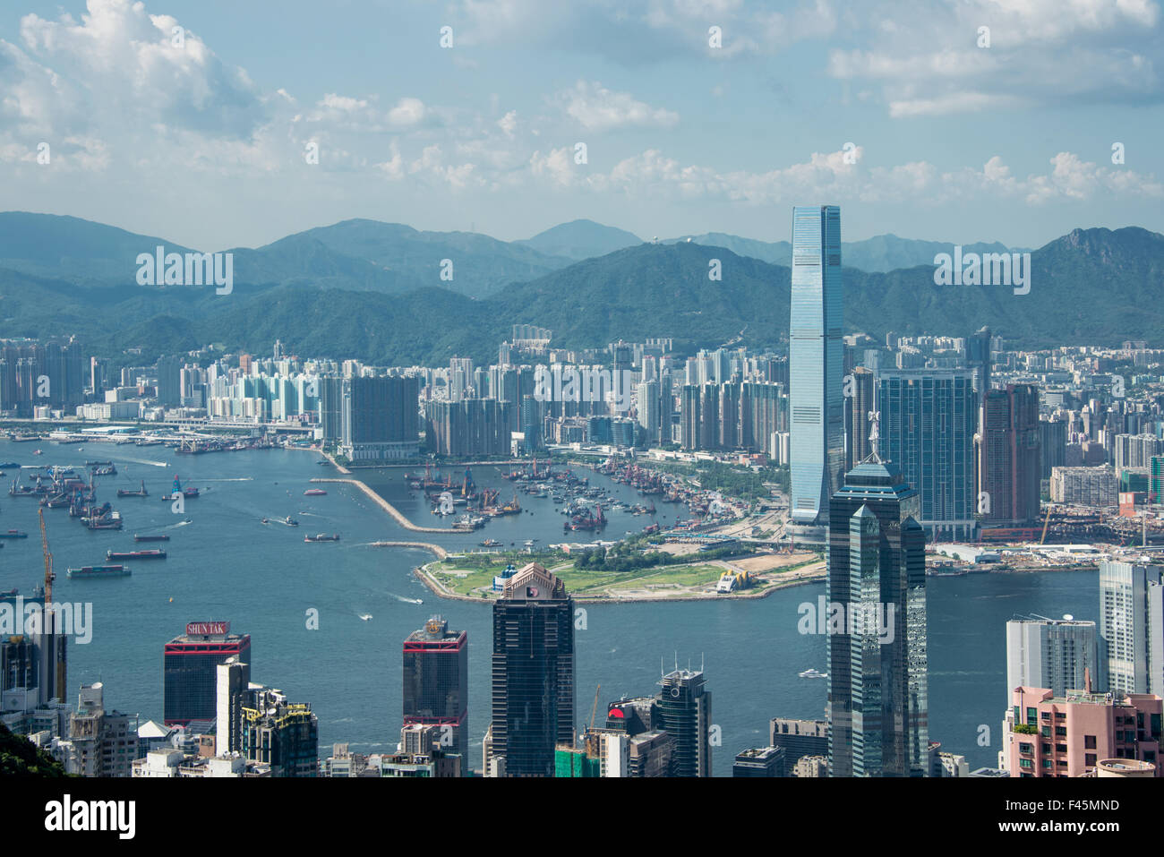 View of Hong Kong during sunny day Stock Photo
