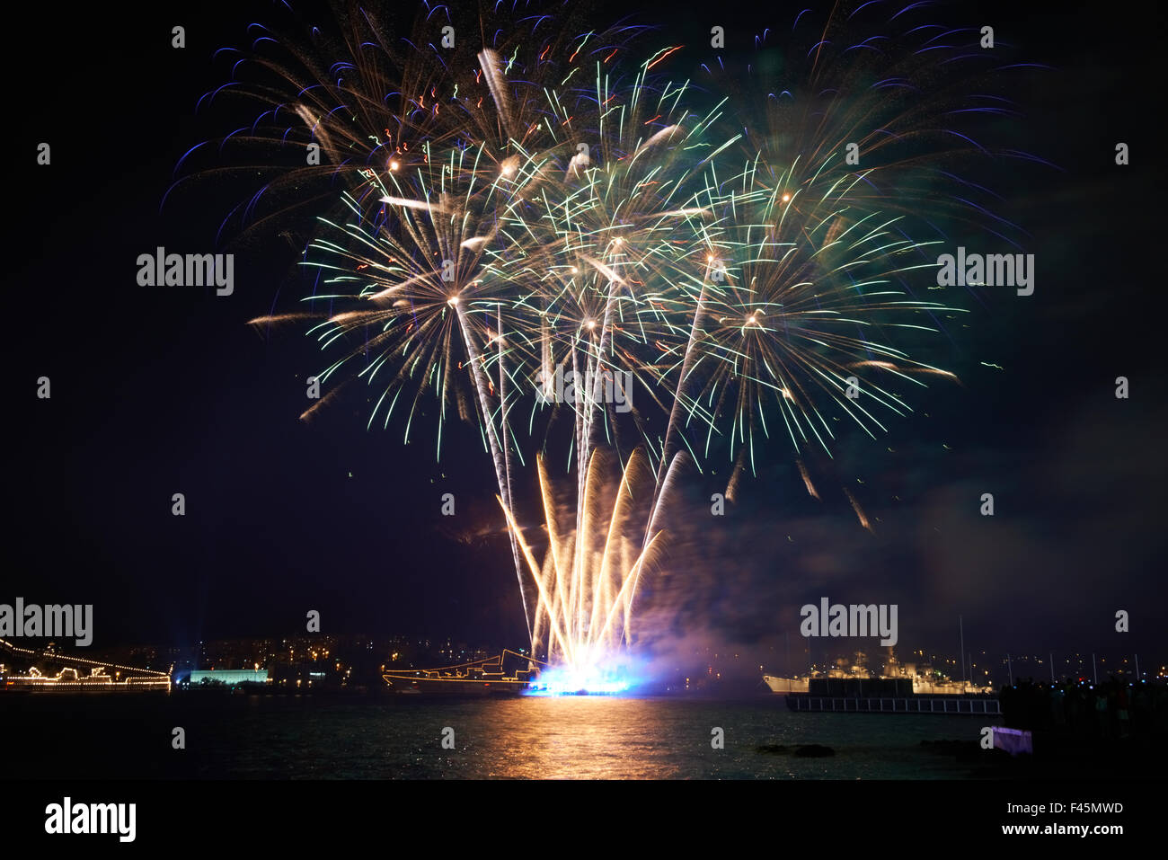 Colorful fireworks Stock Photo