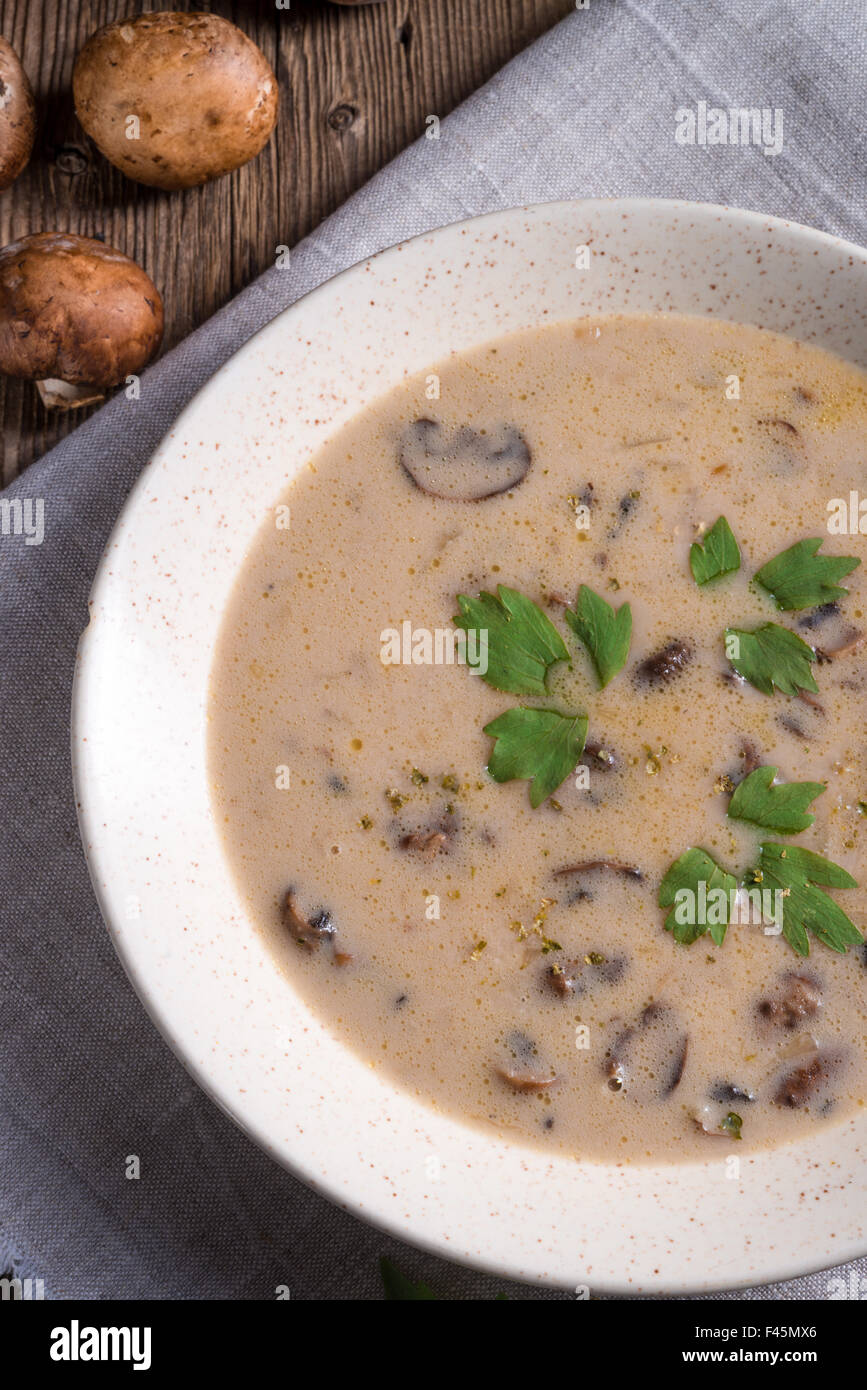 Creamy Mushroom Soup Stock Photo - Alamy