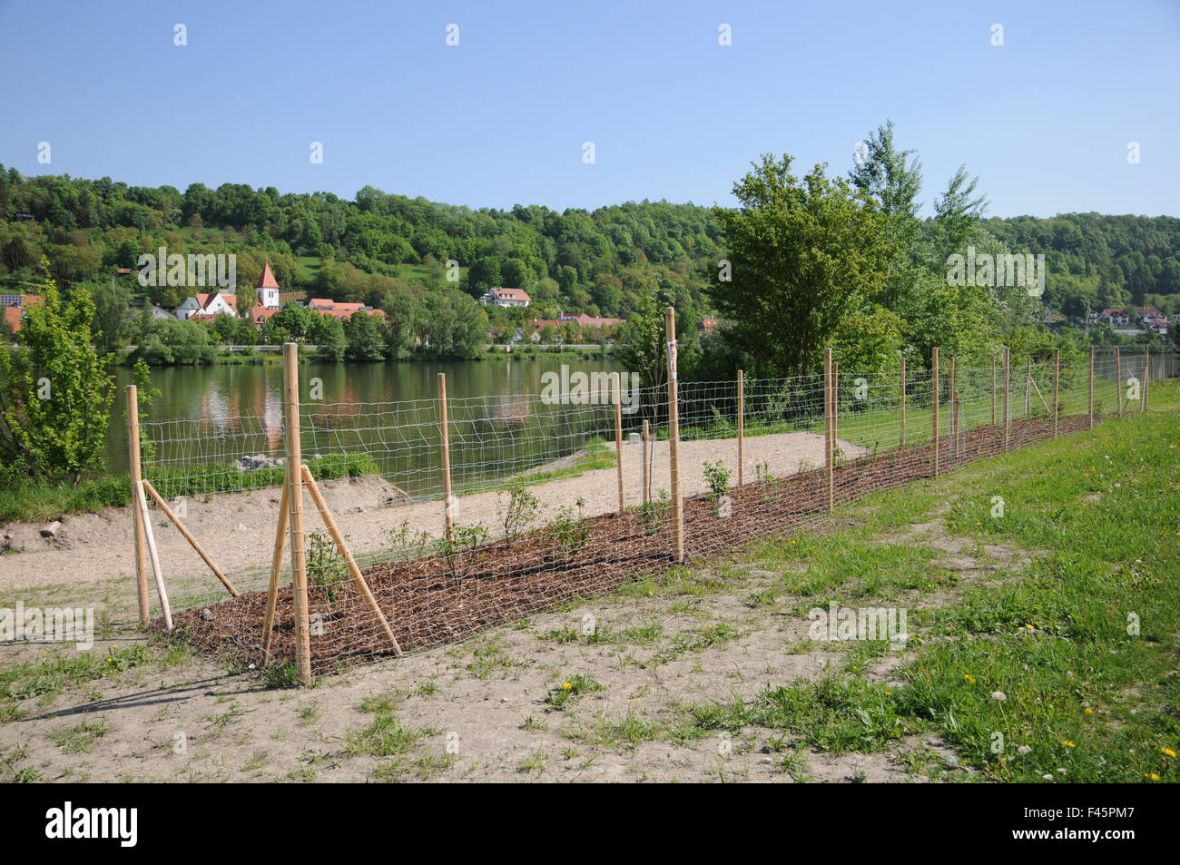 Danube river-bank with gravel Stock Photo