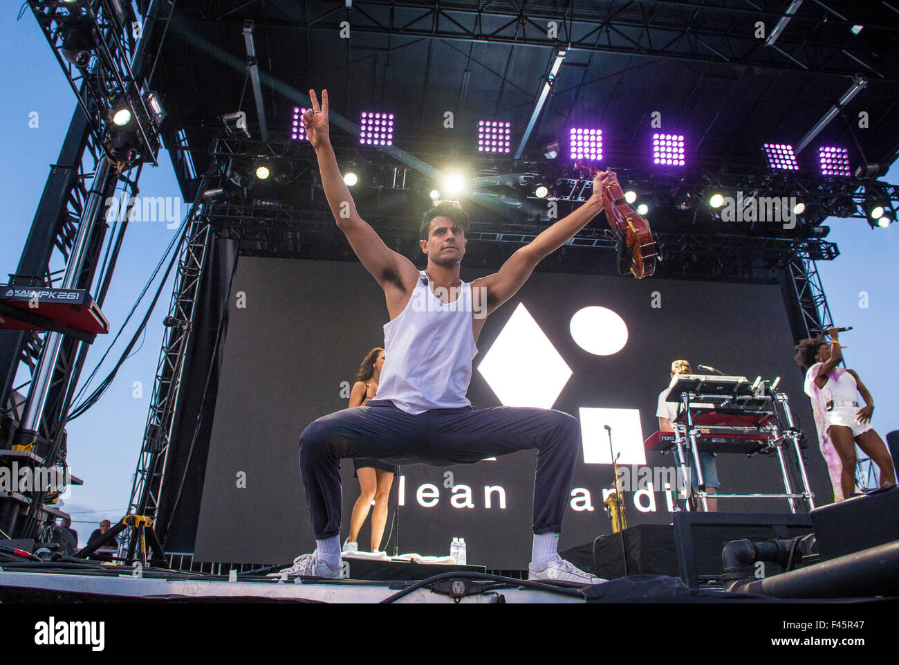 Musician Milan Neil Amin-Smith of Clean Bandit performs on stage during ...