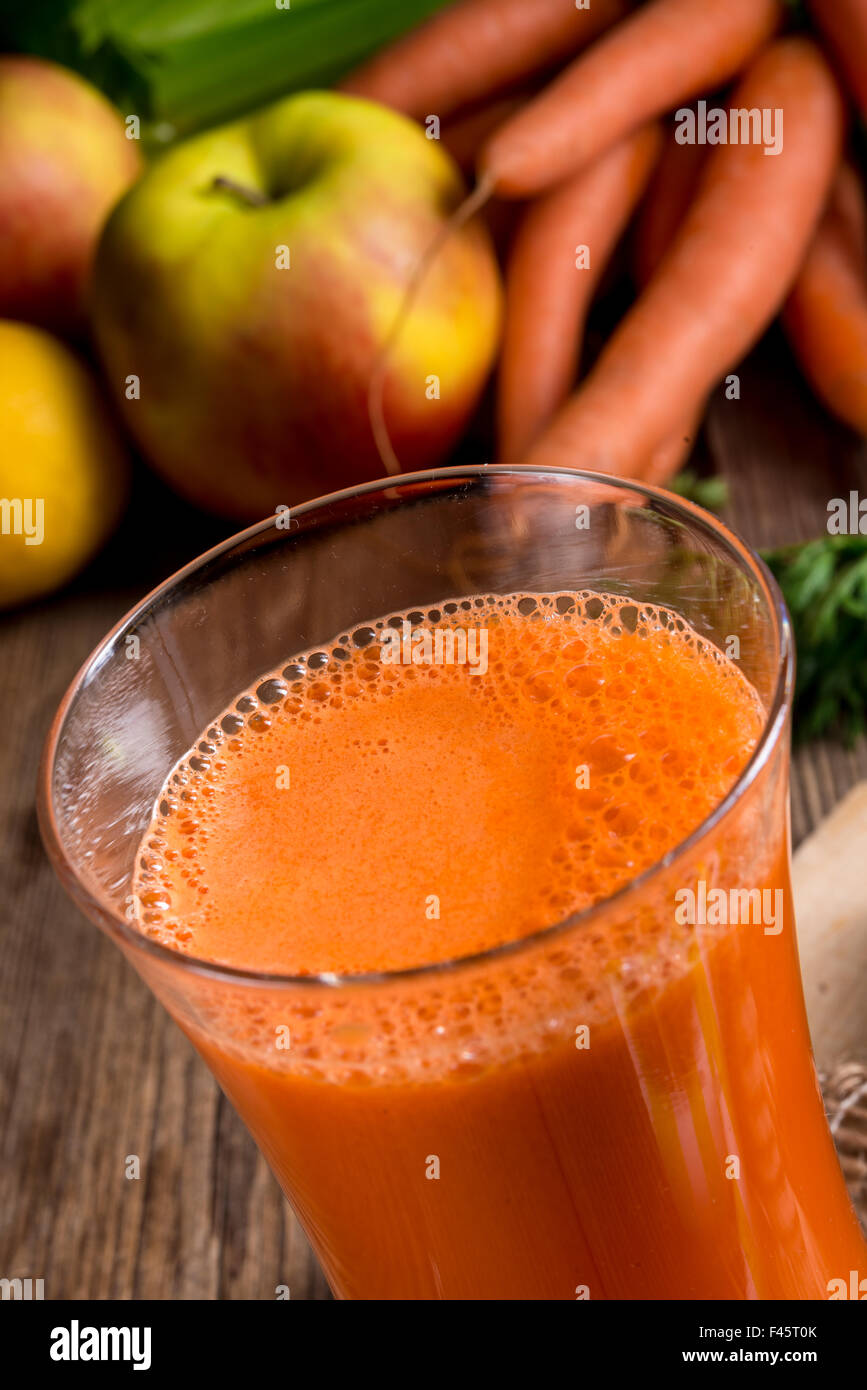 freshly squeezed carrot juice Stock Photo Alamy