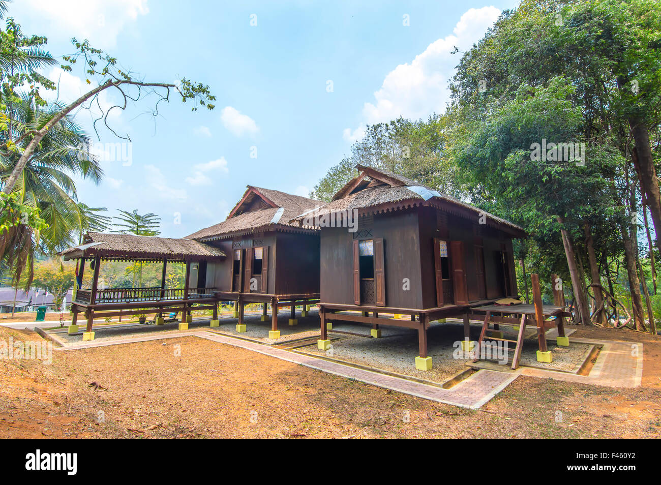 Traditional wooden house at Malaysia Stock Photo