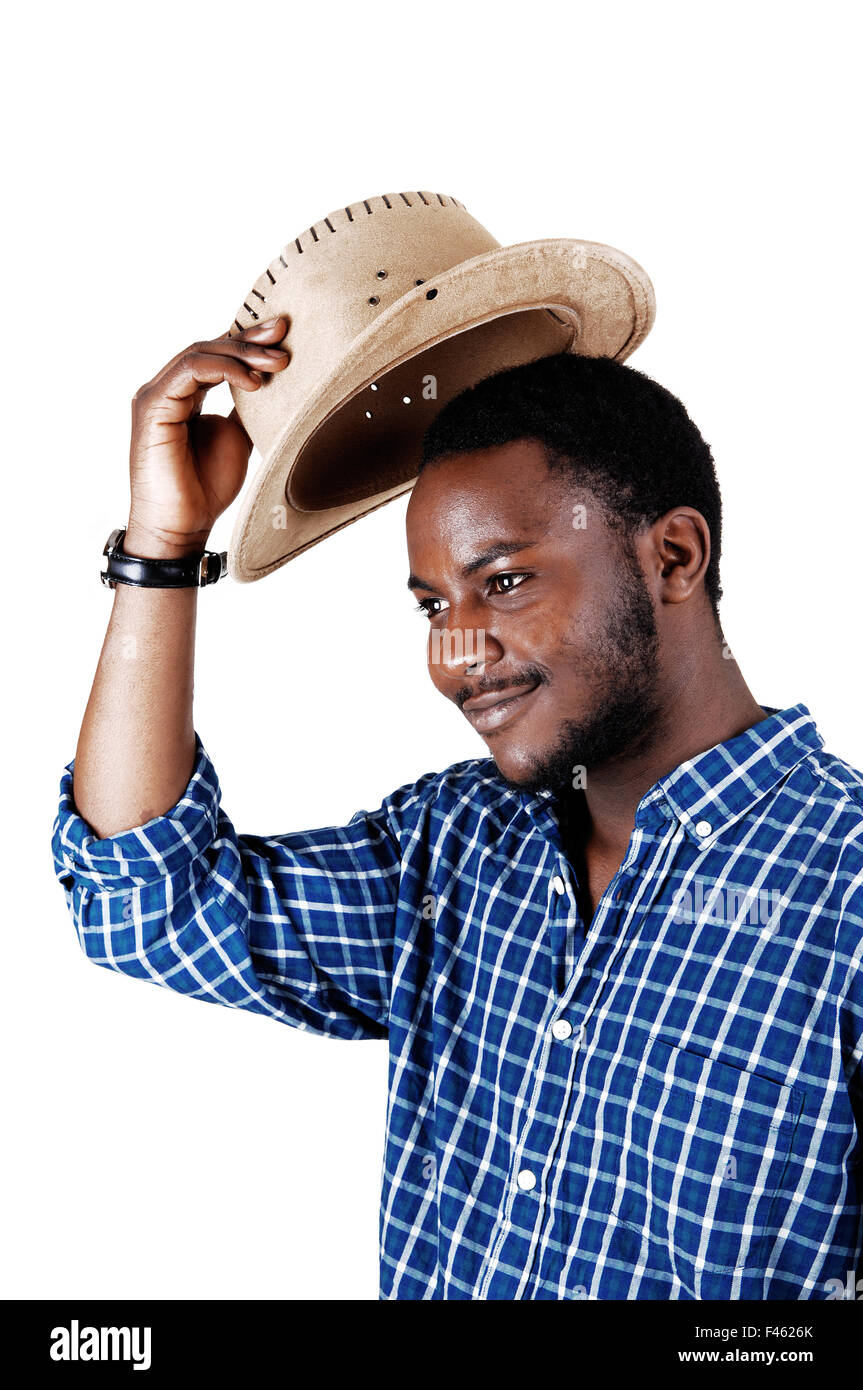 Black man lifting hat hi-res stock photography and images - Alamy